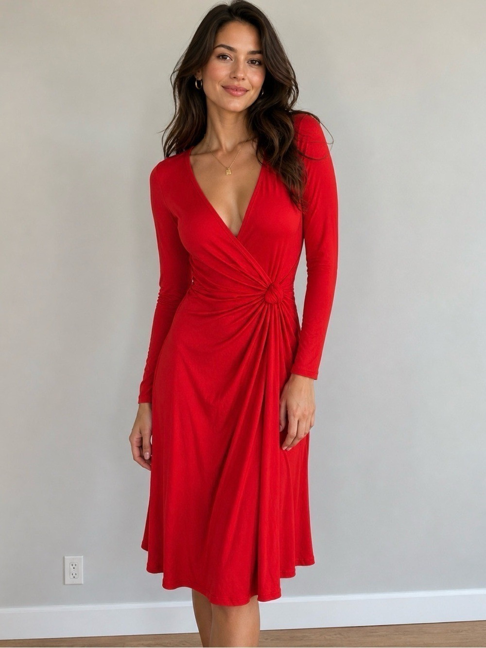 Issa London volcano red wrap rayon flattering maxi dress size 8 nwt